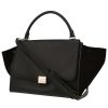 Celine  Trapeze handbag  in black leather  and black suede - 00pp thumbnail
