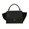 Celine  Trapeze handbag  in black leather  and black suede - 360 thumbnail