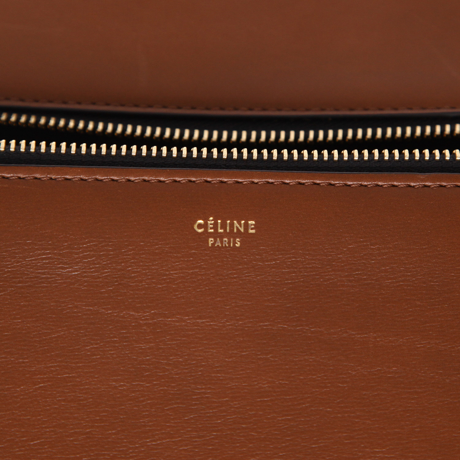 Celine  Edge handbag  in brown leather - Detail D2