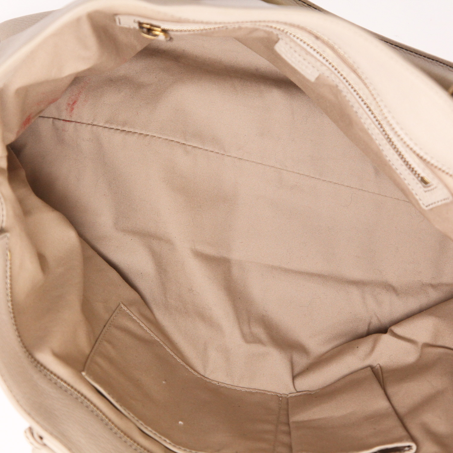 Sac cabas Celine   en cuir beige - Detail D3