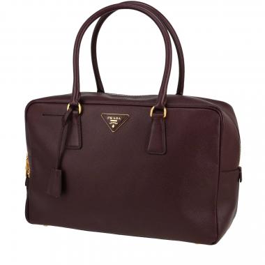 Sac à main Prada  Bauletto en cuir saffiano aubergine