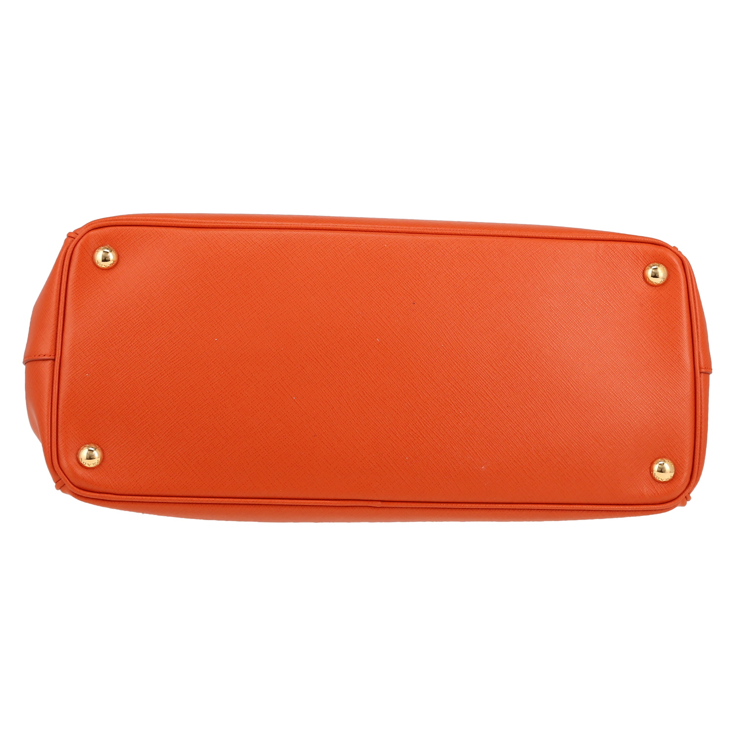 Bolso de mano Prada  Galleria modelo mediano  en cuero saffiano naranja - Detail D1