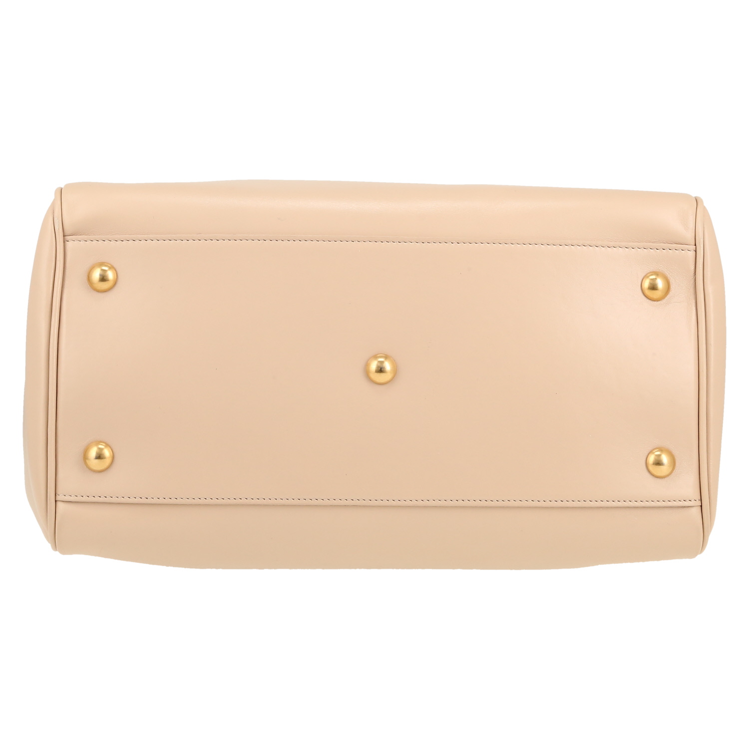 Bolso de mano Saint Laurent  Duffle en cuero beige - Detail D1