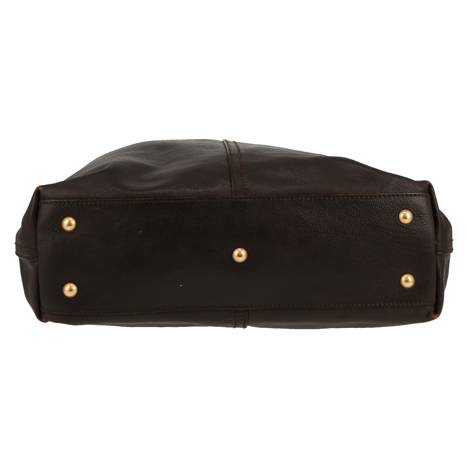 Saint Laurent   shopping bag  in brown grained leather - Detail D1