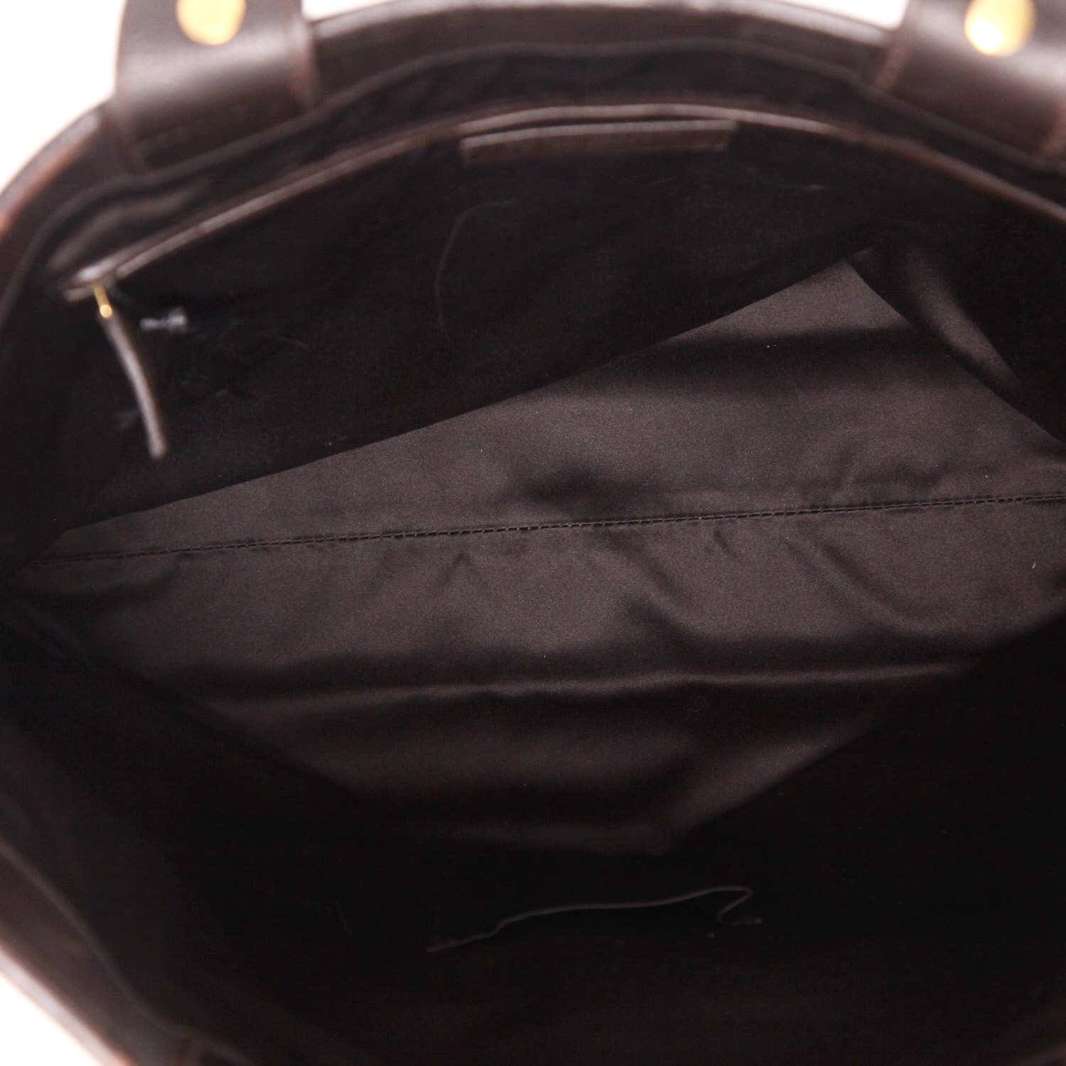 Saint Laurent   shopping bag  in brown grained leather - Detail D3