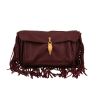 Valentino Garavani  C-Rockee handbag  in burgundy grained leather - 360 thumbnail