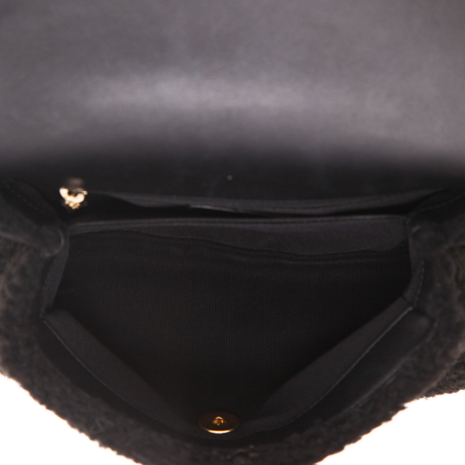 Borsa a tracolla Chanel  Coco Handle in pelliccia sintetica nera e pelle nera - Detail D3