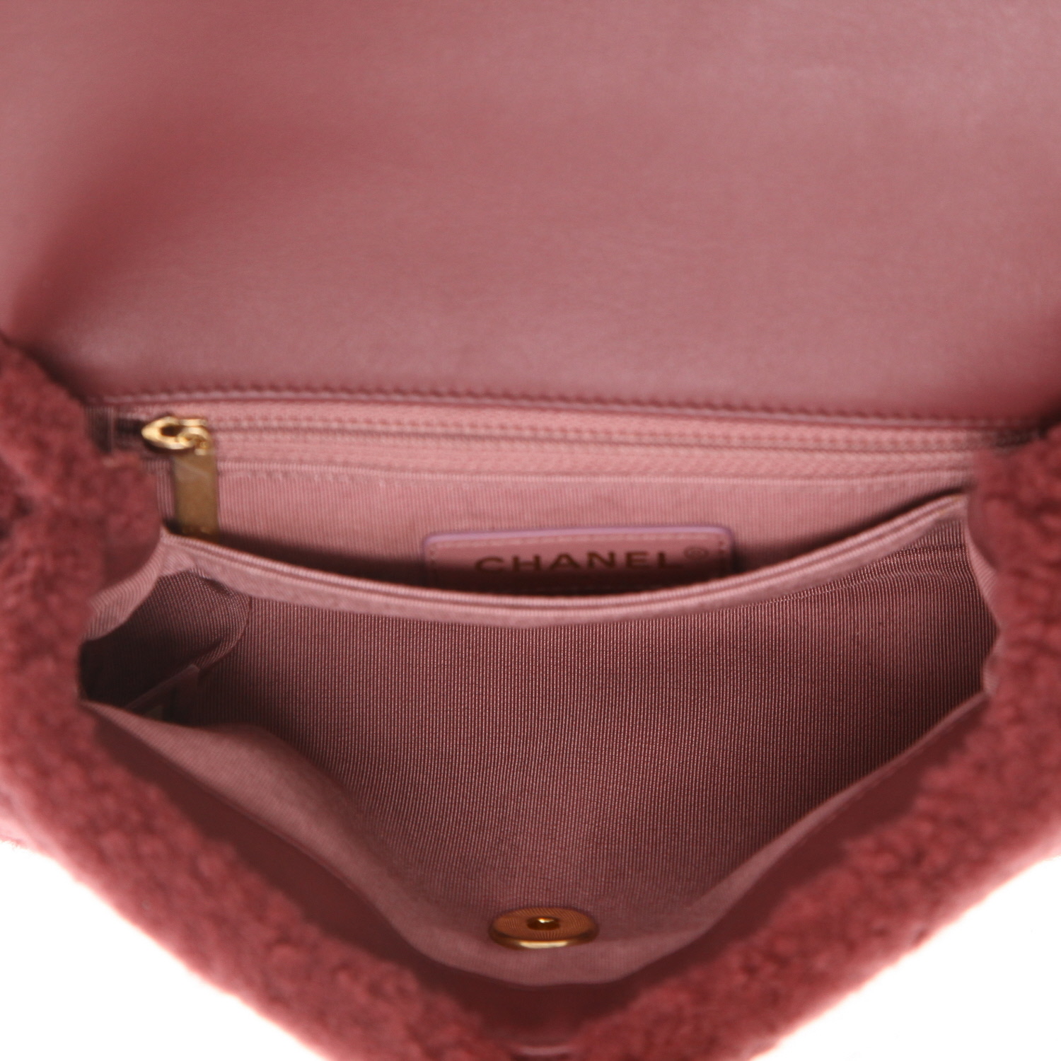 Borsa a tracolla Chanel  Coco Handle in pelliccia sintetica bordeaux e pelle bordeaux - Detail D3