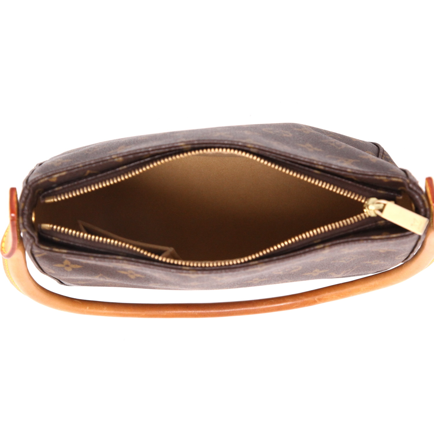 Bolso de mano Louis Vuitton  Looping en lona Monogram marrón y cuero natural - Detail D3