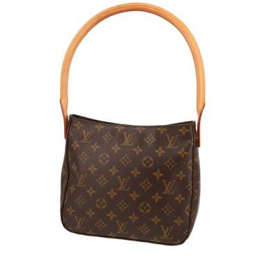 Sac à main Louis Vuitton  Looping en toile monogram marron et cuir naturel