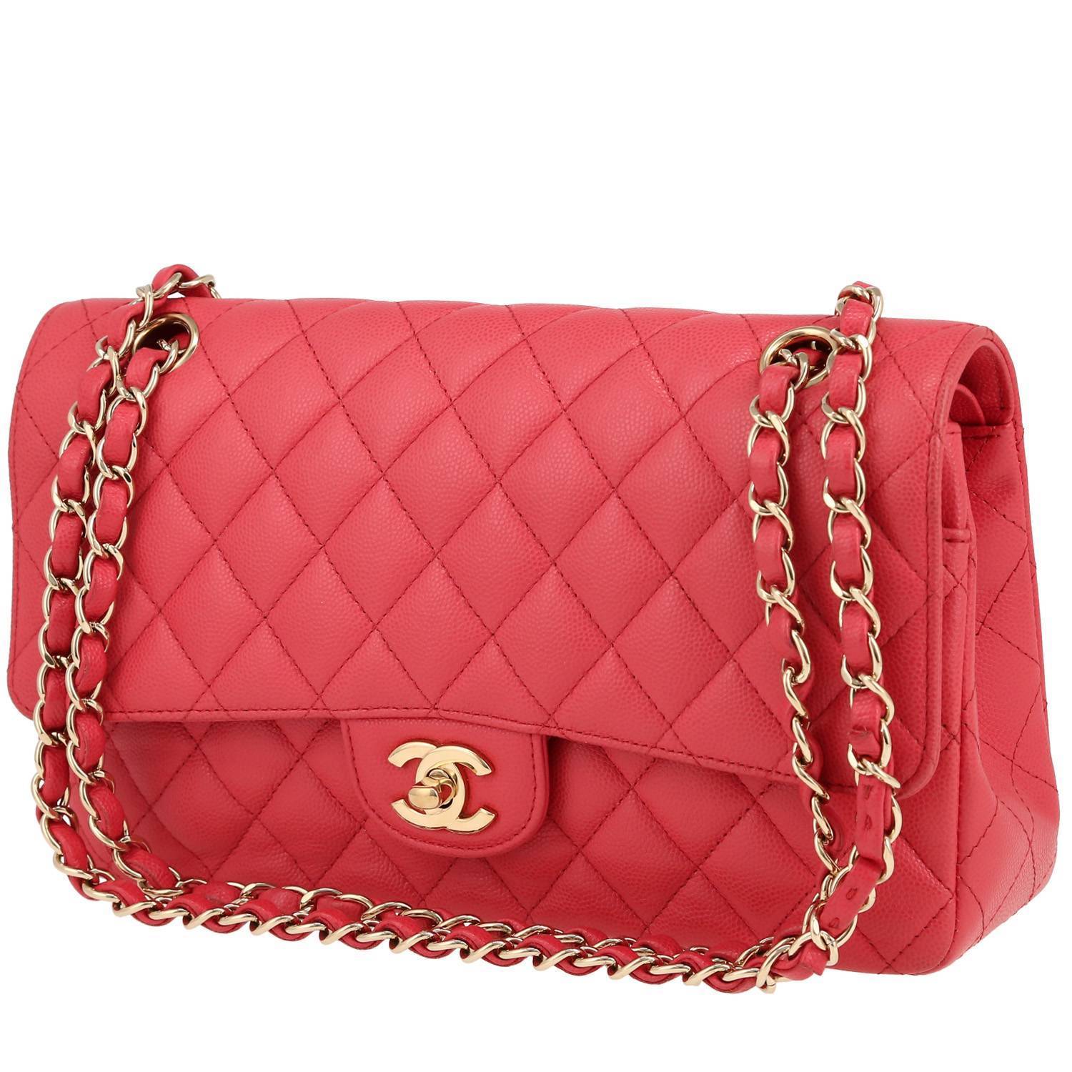 Sac à main Chanel  Timeless Classic en cuir grainé matelassé rose