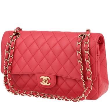 Chanel  Timeless Classic handbag  in pink quilted grained leather
