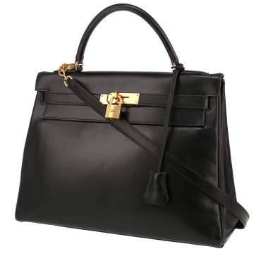 Sac à main Hermès  Kelly 32 cm en cuir box noir