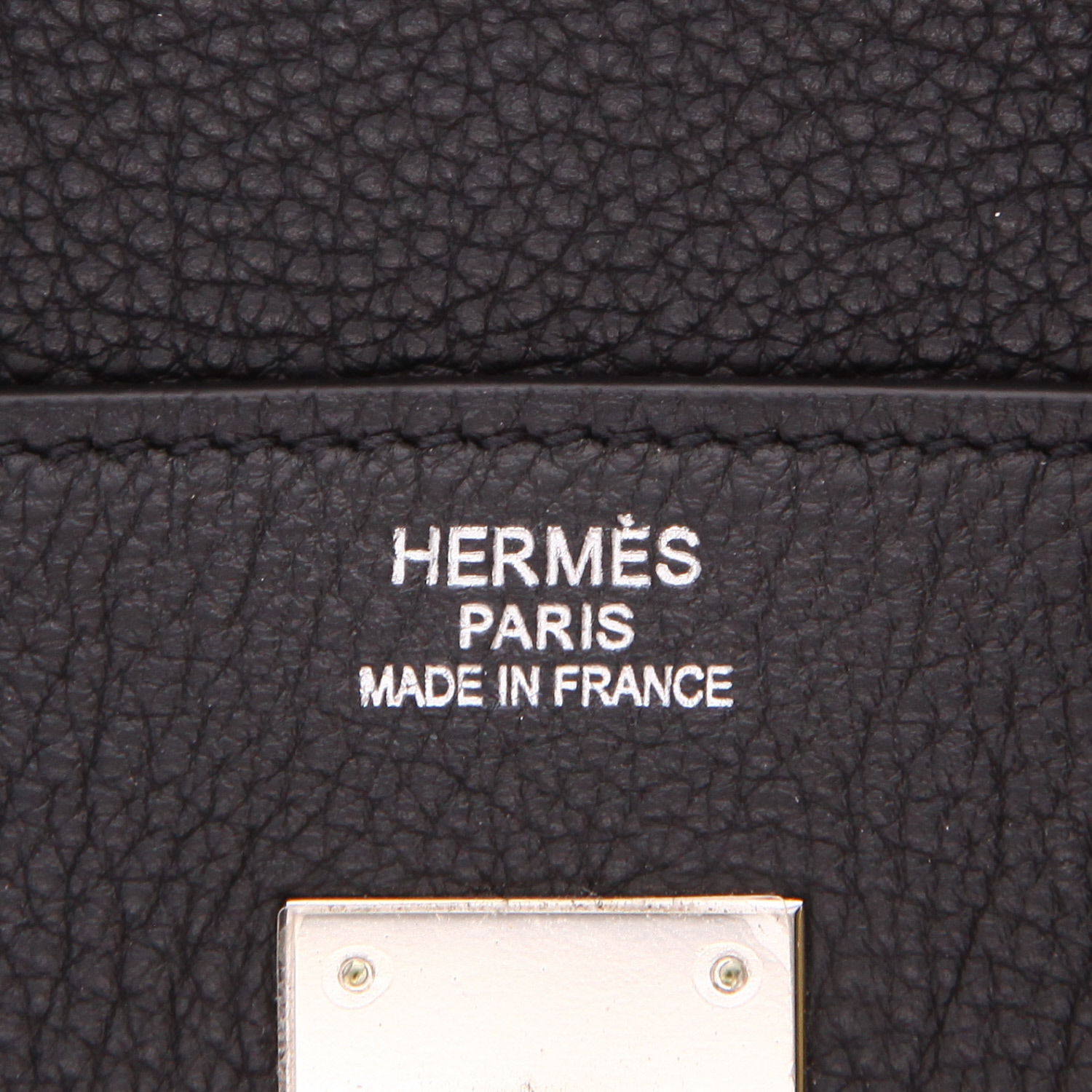 Bolso de mano Hermès  Birkin 40 cm en cuero togo negro - Detail D2