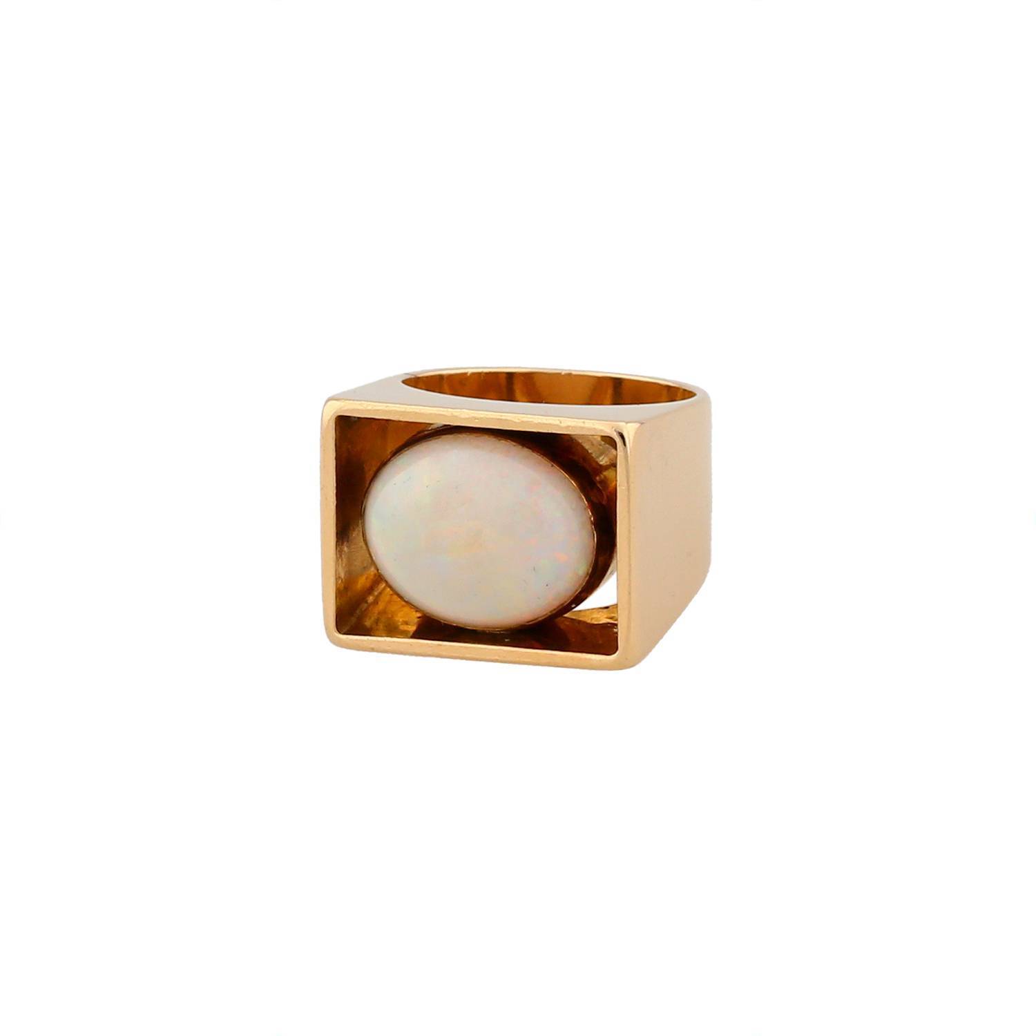 Anello Vintage  in oro giallo e opale - 00pp