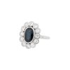 Vintage   1950's Pompadour ring in platinium, sapphire and diamonds - 00pp thumbnail