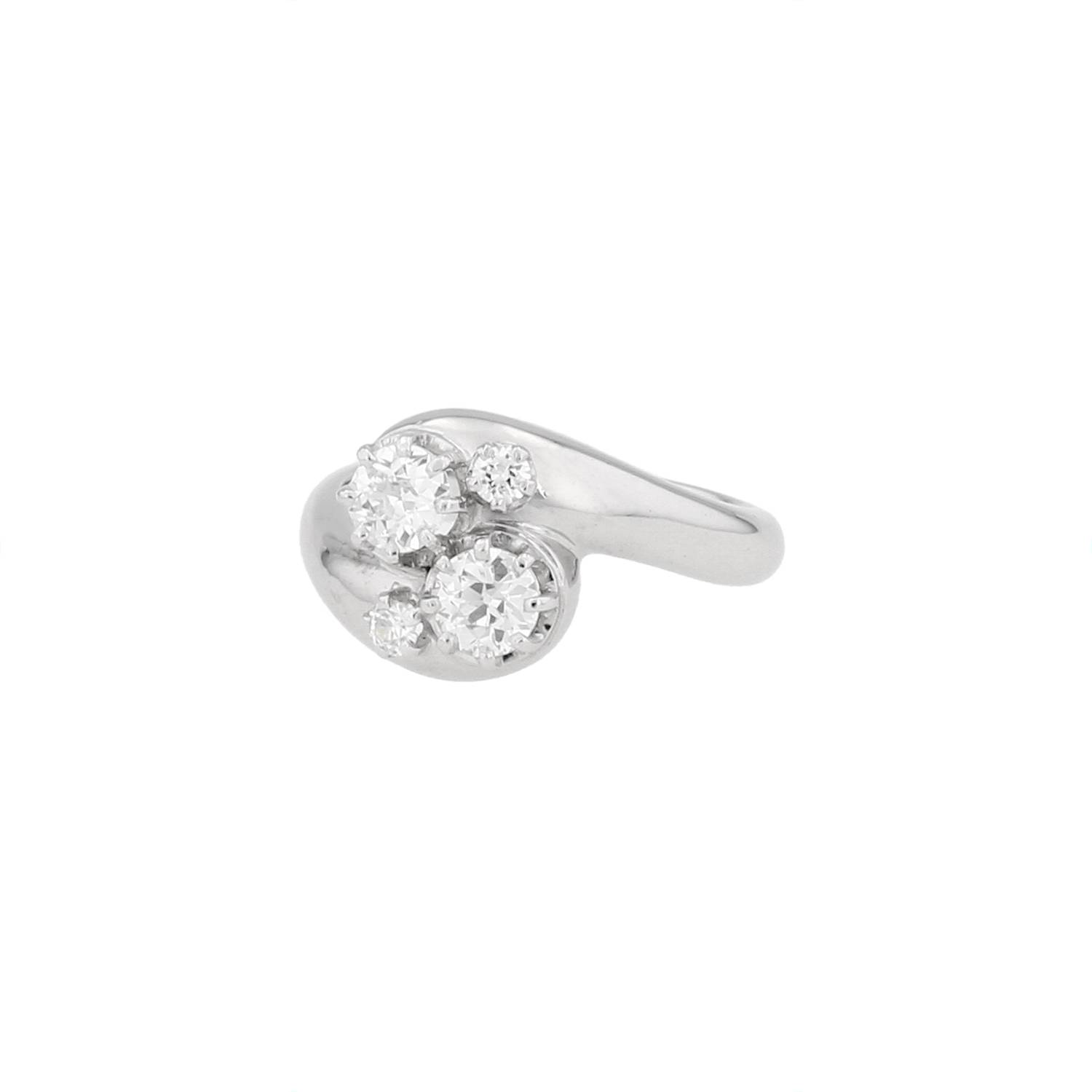 Anello Vintage  in oro bianco e diamanti - 00pp