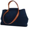 Hermès  Cabag shopping bag  in navy blue canvas  and Hunter cowhide - 00pp thumbnail