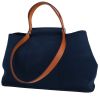 Shopping bag Hermès  Cabag in tela blu marino e mucca Hunter - 00pp thumbnail