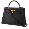 Hermès  Kelly 32 cm handbag  in navy blue Courchevel leather - 00pp thumbnail