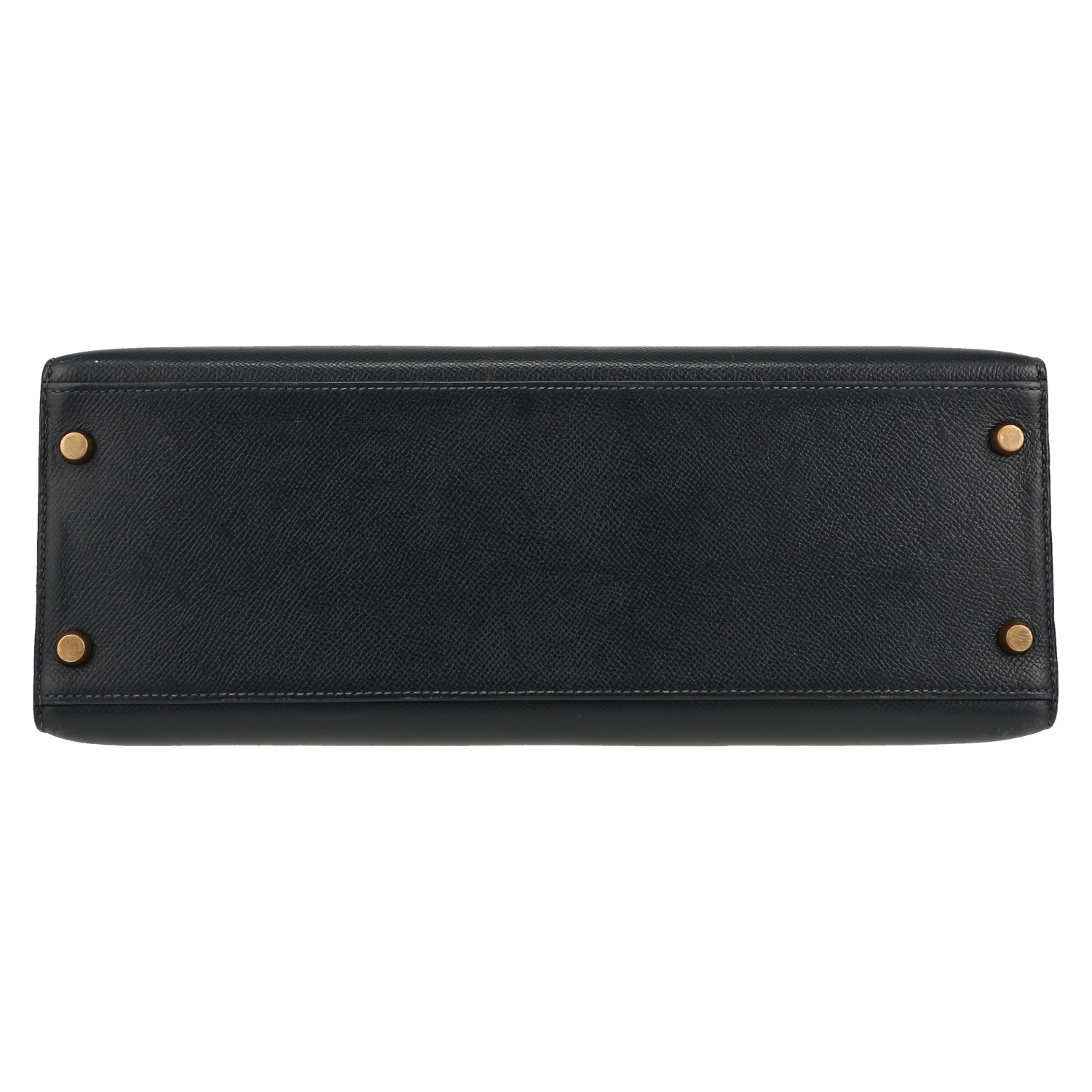 Sac à main Hermès  Kelly 32 cm en cuir Courchevel bleu-marine - Detail D1