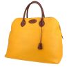 Borsa da viaggio Hermès  Bolide - Travel Bag in pelle Courchevel gialla e marrone - 00pp thumbnail