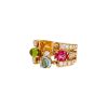 Articulated Bulgari Allegra large model ring in yellow gold, diamonds and colored stones - 00pp thumbnail