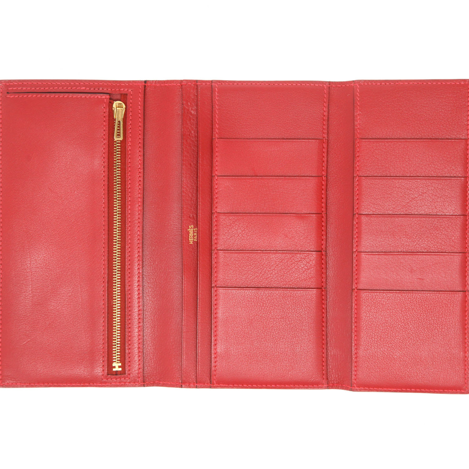 Billetera Hermès  Bearn en cuero rojo - Detail D3