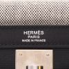 Hermès  Kelly 32 cm handbag  in black and cream color canvas  and black leather - Detail D2 thumbnail
