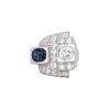 Vintage   Art Déco ring in platinium, diamonds and sapphire - 00pp thumbnail