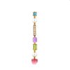 Articulated Bulgari Allegra pendant in yellow gold, diamonds and colored stones - 360 thumbnail