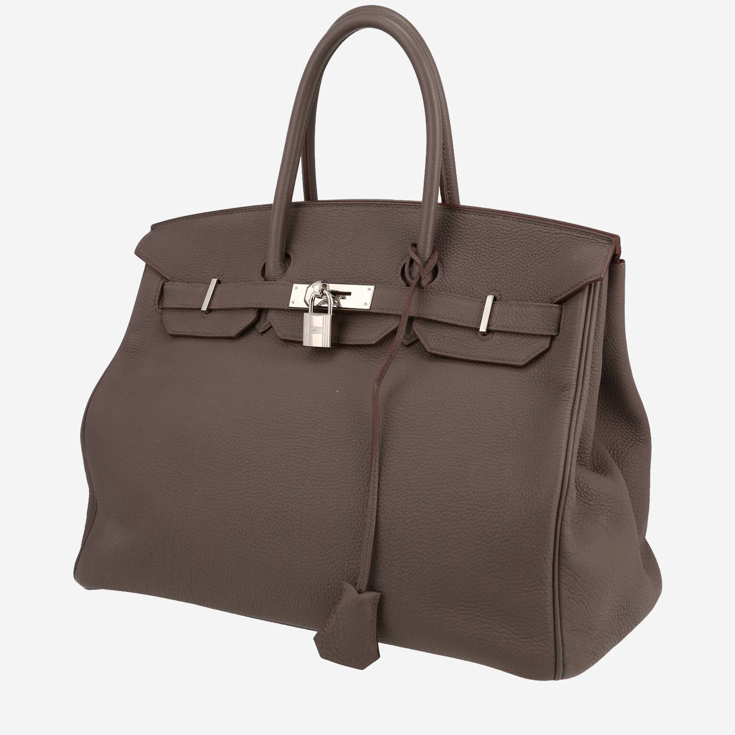 Borsa Hermès  Birkin 35 cm in pelle togo grigia étain stagna