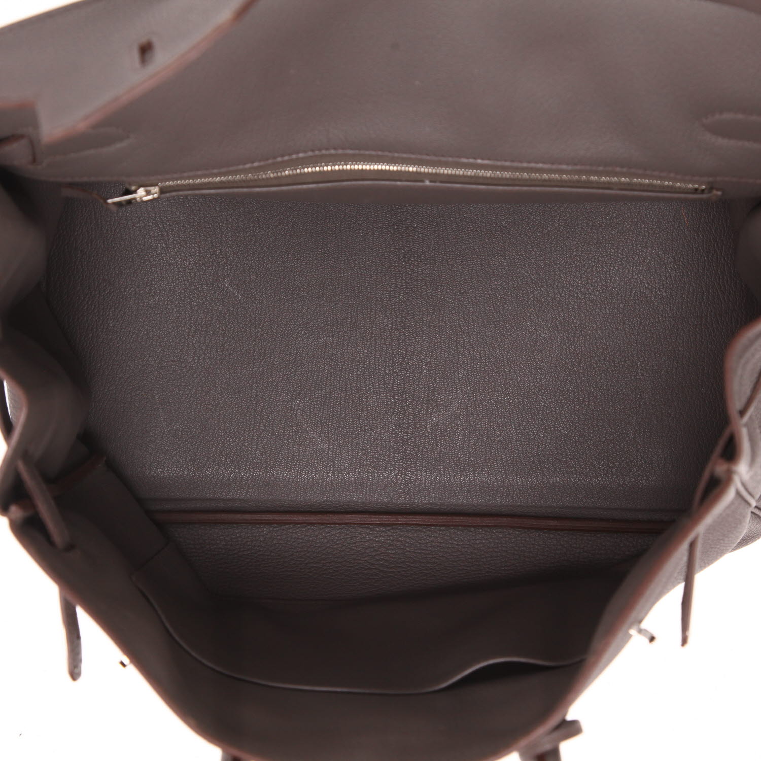 Hermès  Birkin 35 cm handbag  in grey étain togo leather - Detail D3