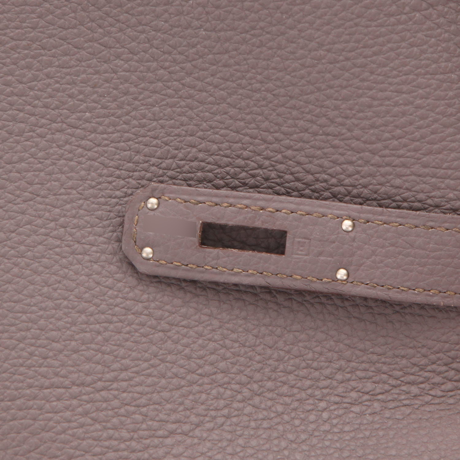 Hermès  Birkin 35 cm handbag  in grey étain togo leather - Detail D4