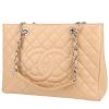 Chanel  Shopping GST bag worn on the shoulder or carried in the hand  in beige quilted grained leather - 00pp thumbnail