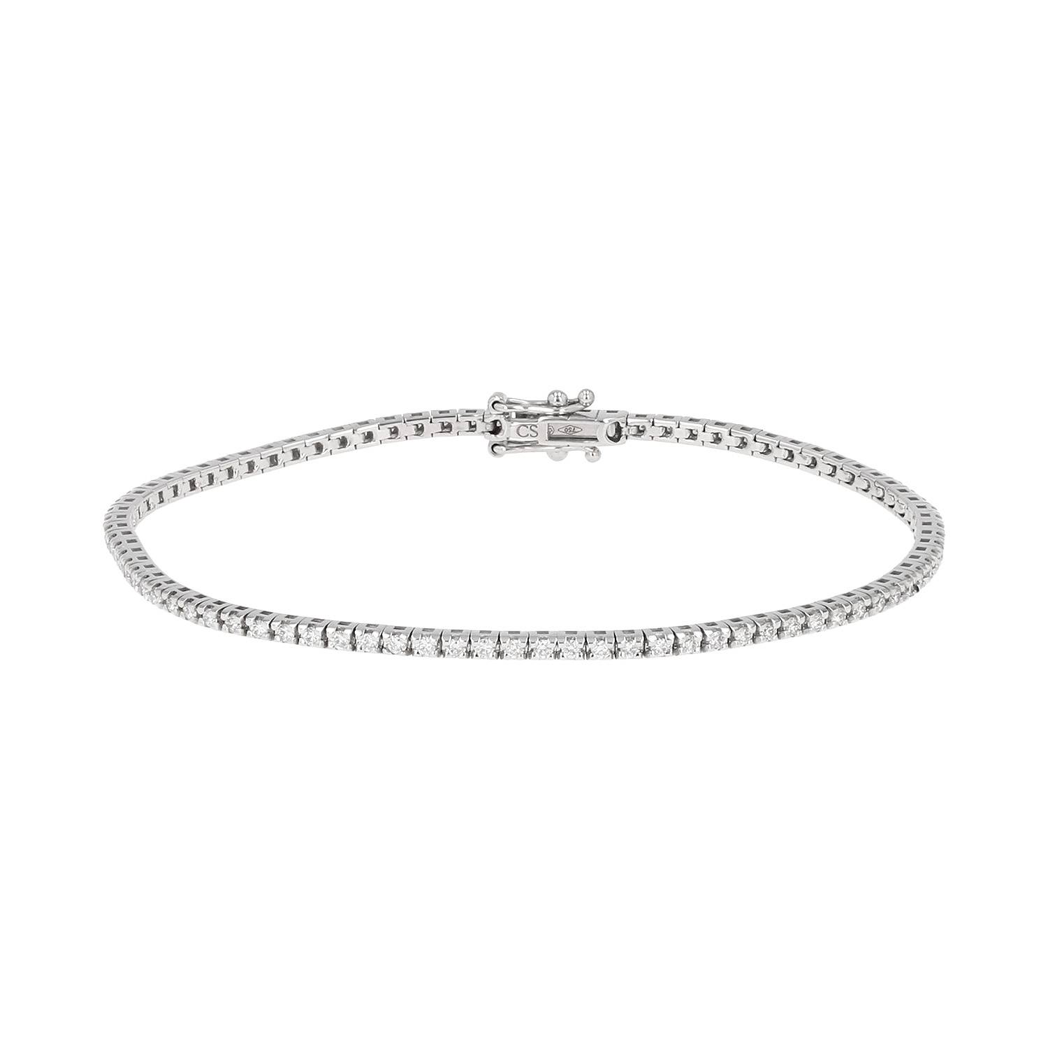 bracelet ligne en or blanc et diamants (1, 01 carat)