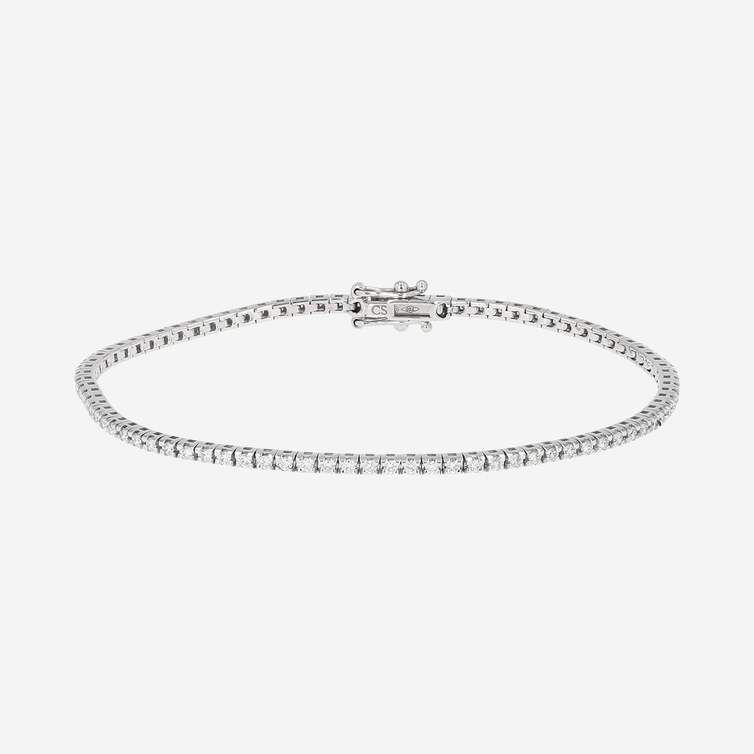 Tennis bracelet in white gold and diamonds (1.01 carat)