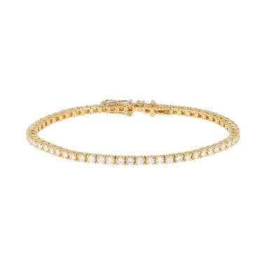 Bracelet ligne en or jaune et diamants (2,95 carats)