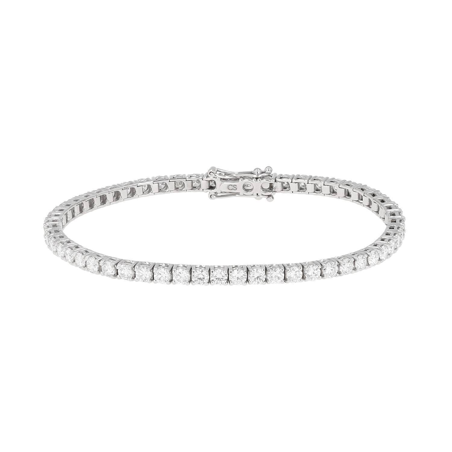 Bracelet ligne en or blanc et diamants (4,71 carats)