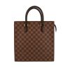 Bolso de mano Louis Vuitton  Sac Plat en lona a cuadros ébano y cuero marrón - 360 thumbnail