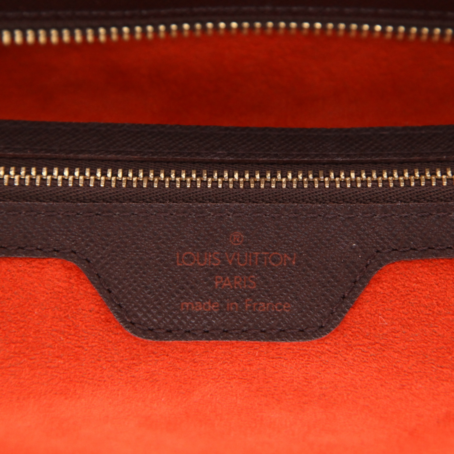 Bolso de mano Louis Vuitton  Sac Plat en lona a cuadros ébano y cuero marrón - Detail D2