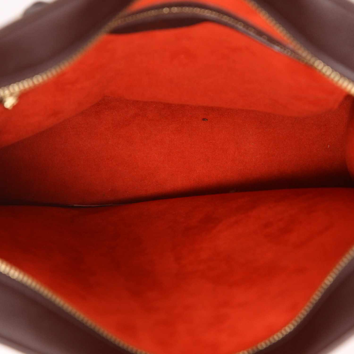 Bolso de mano Louis Vuitton  Sac Plat en lona a cuadros ébano y cuero marrón - Detail D3