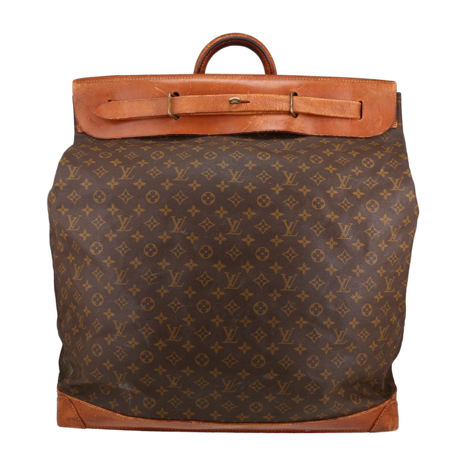 Bolsa de viaje Louis Vuitton  Steamer Bag - Travel Bag en lona Monogram y cuero natural - Detail D1