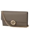 Gucci  Double G pouch  in grey grained leather - 00pp thumbnail