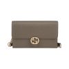 Gucci  Double G pouch  in grey grained leather - 360 thumbnail