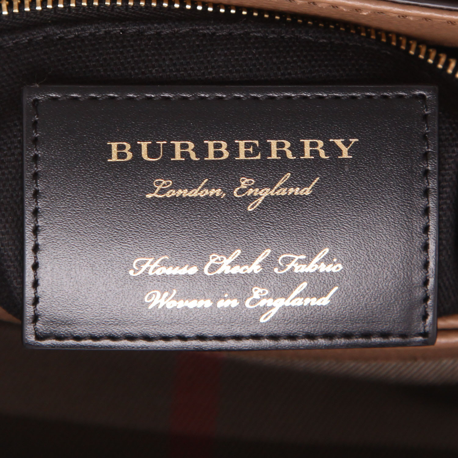 Sac bandoulière Burberry   en cuir beige et toile Haymarket beige - Detail D2