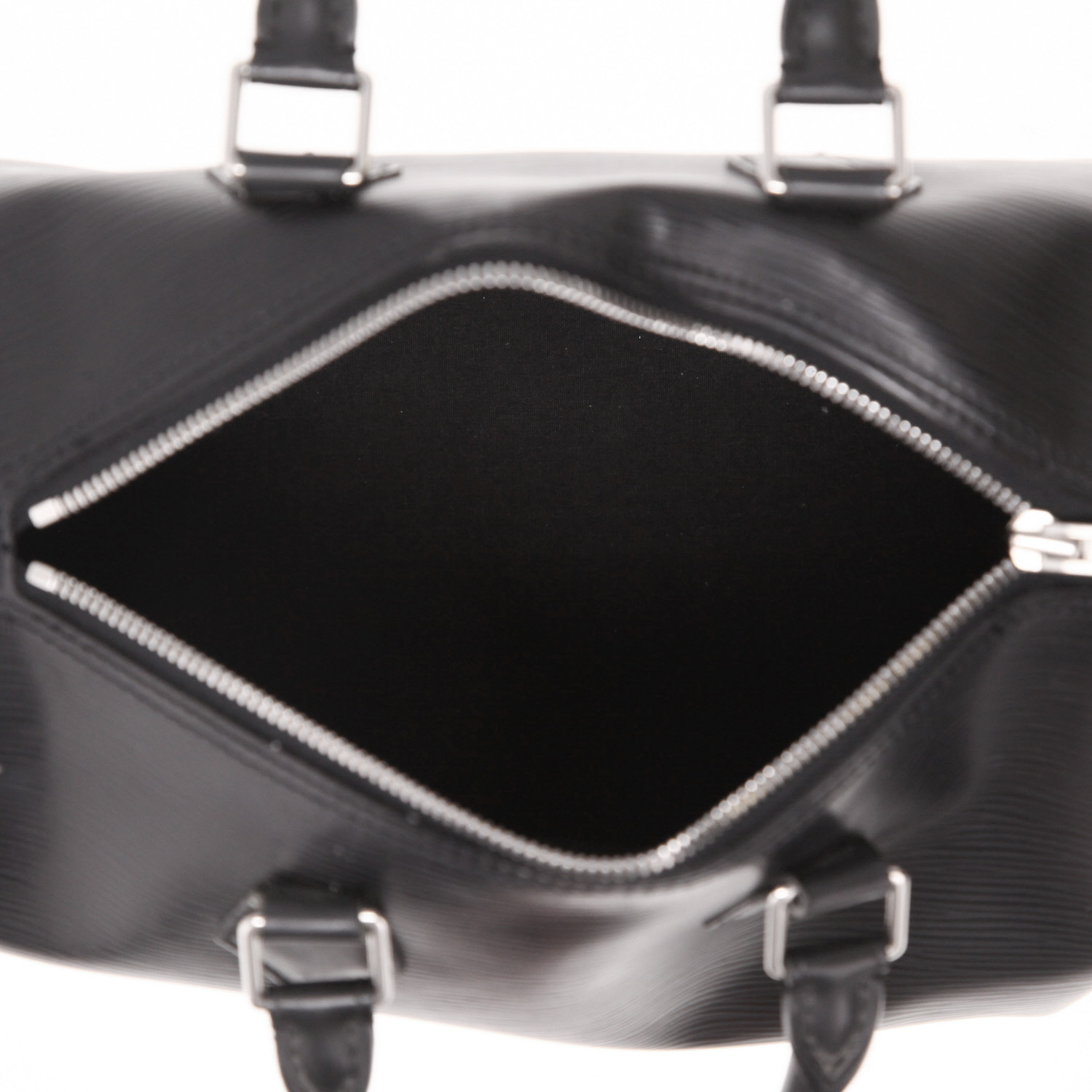 Sac à main Louis Vuitton  Speedy 30 en cuir épi noir - Detail D3