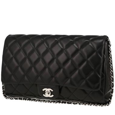 Chanel  Timeless handbag  in black quilted grained leather