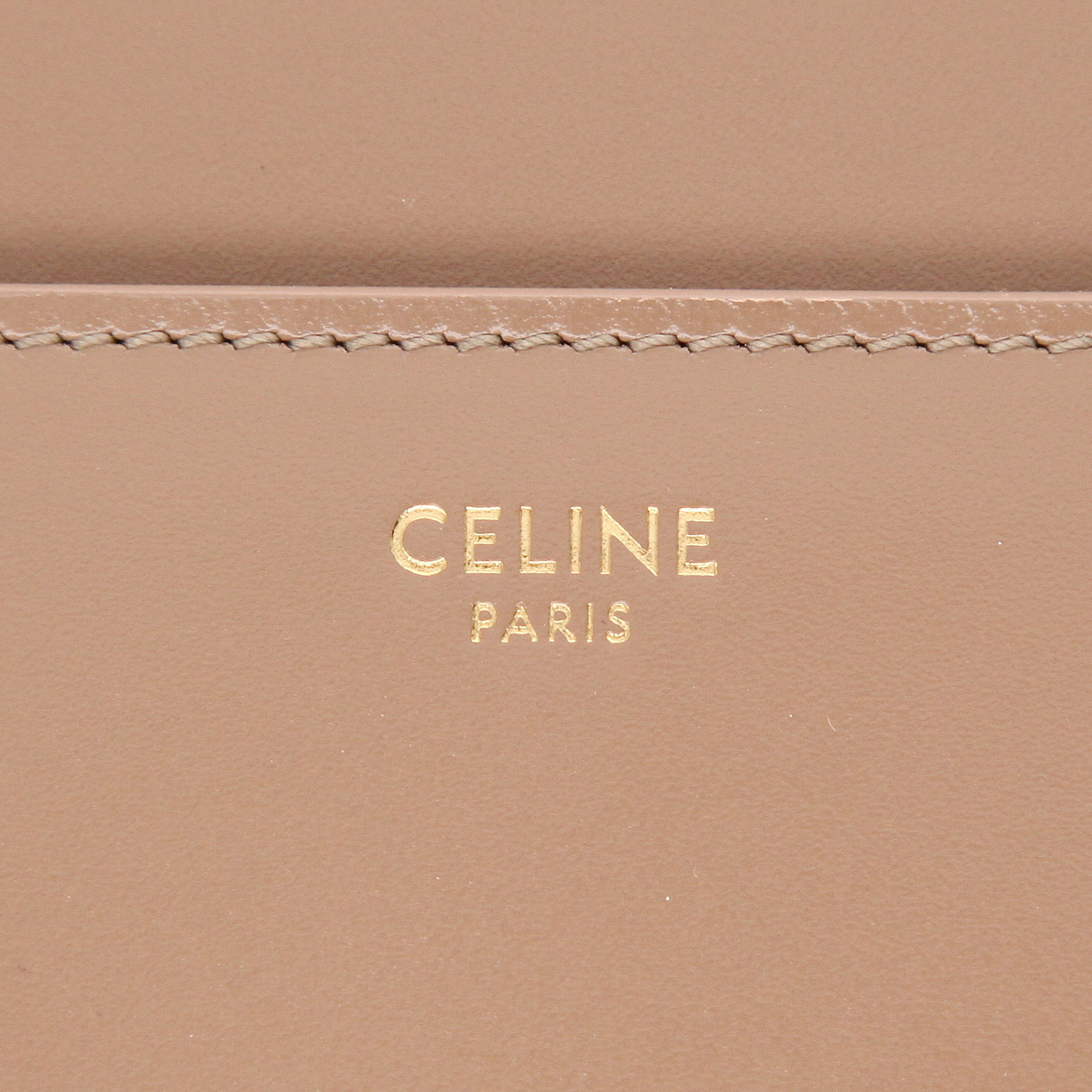 Sac bandoulière Celine  16 petit modèle  en cuir beige - Detail D2