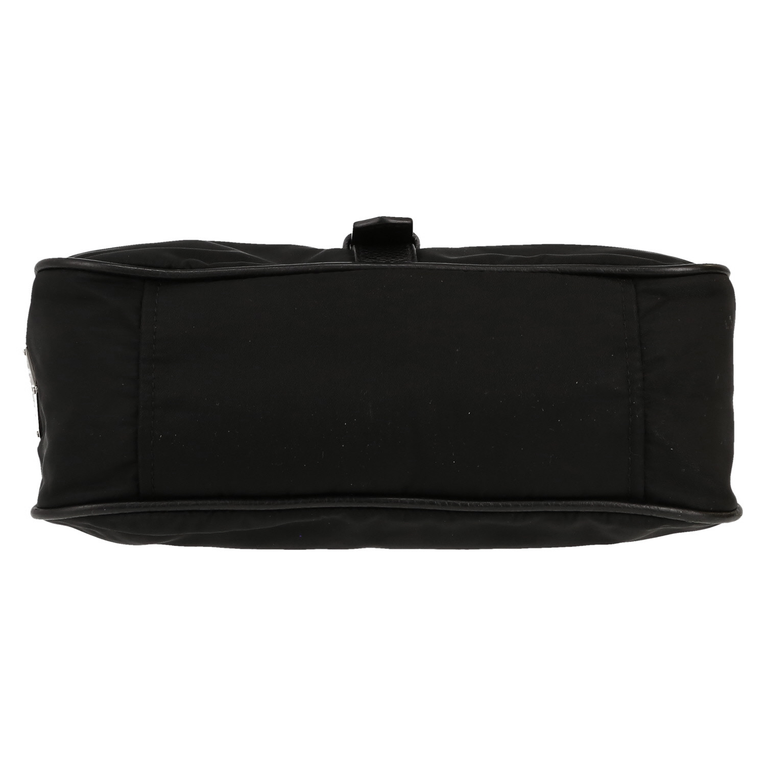 Sac à main Prada   en toile noire et cuir noir - Detail D1